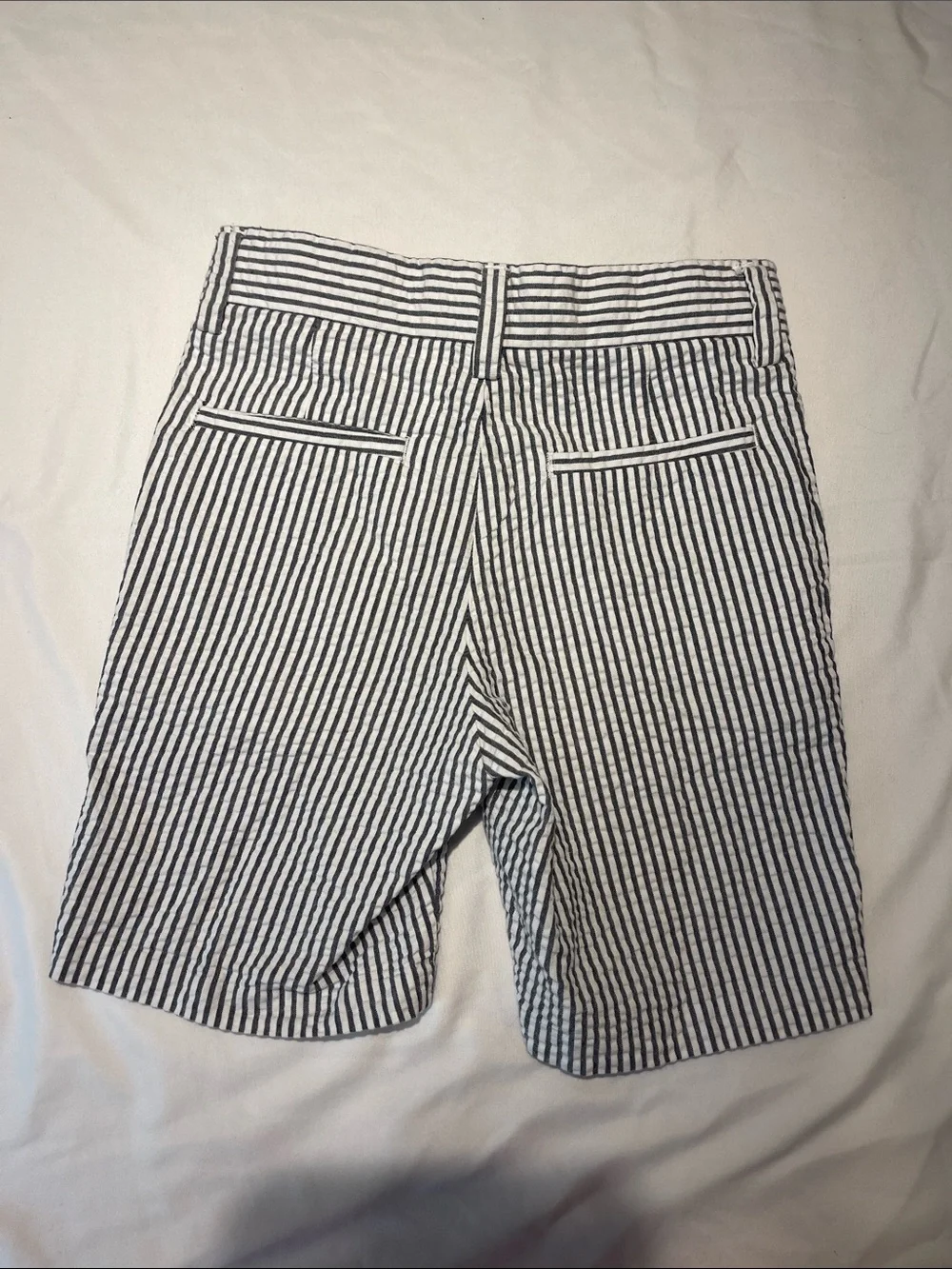 Gymboree Navy and White Seersucker Flat Front Shorts